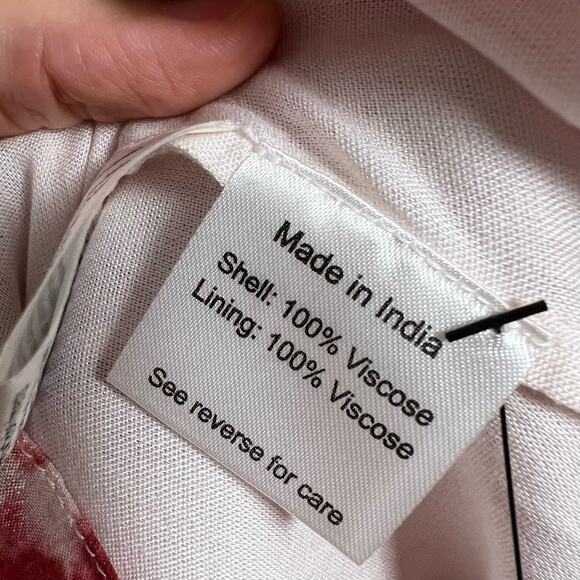 Rococo Sand Ava Rosewood Tie Dye Print Faux Wrap Ruffle Mini Dress Size M - Picture 15 of 15